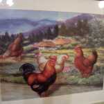 Un cuadro muy divertido de gallinas gigantes tama�o dinosaurio (paleocostumbrismo)

A very funny paint of dinosaur-sized giant chicken (paleocostumbrism)