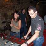 ... playing table soccer at the Ovella Negra.