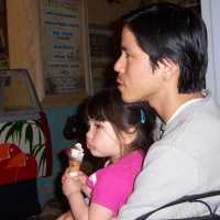 E. y su hija A. disfrutando un helado

E. and his daughter A. enjoying an icecream