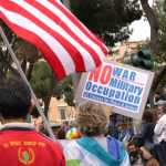 "No guerra, no ocupaci�n militar" en la manifestaci�n contra la guerra

At the demonstration against the war

