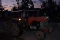 El pap� de Fabiola en su tractorFabiola's father in his tractor