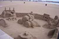 Una espectacular escultura de arena en Sitges ... A spectacular sand sculpture in Sitges ...