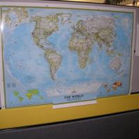 Map with pins showing where people come from