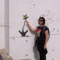 Fabiola and a cat