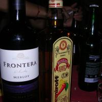 Chilean wine and Ukranian pepper vodka