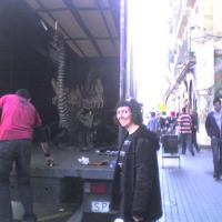 We found this skeleton of a Dinosaur on a truck