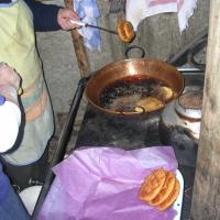 Frying the "Sopaipillas"